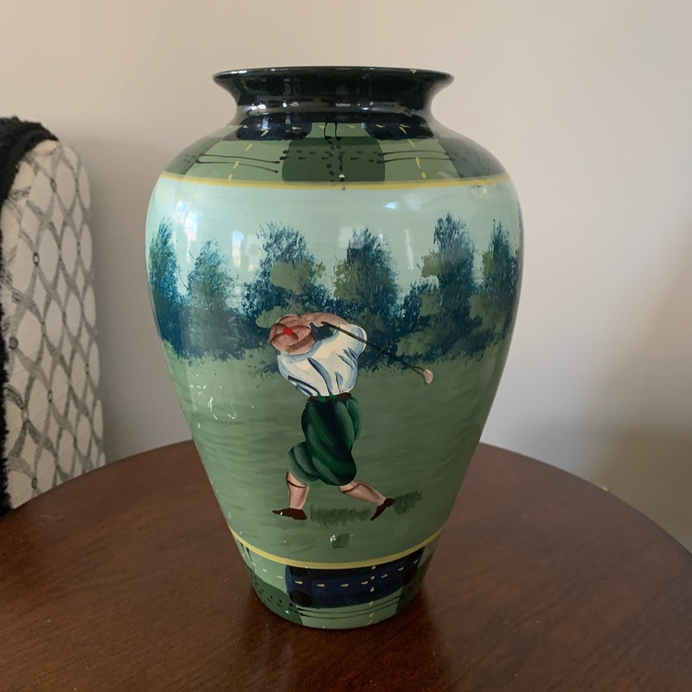 Vintage Green Golf Vase